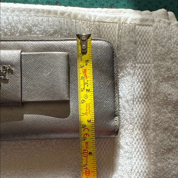 Authentic Prada Saffiano Leather Metallic Silver Wallet SOLD AS IS - Picture 14 of 14
